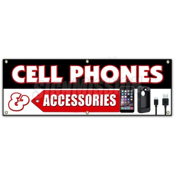 CELL PHONES AND ACCESSORIES BANNER SIGN burner lg samsung no contract